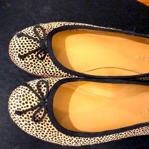 J. Crew Cream and Black Dotted Loafers